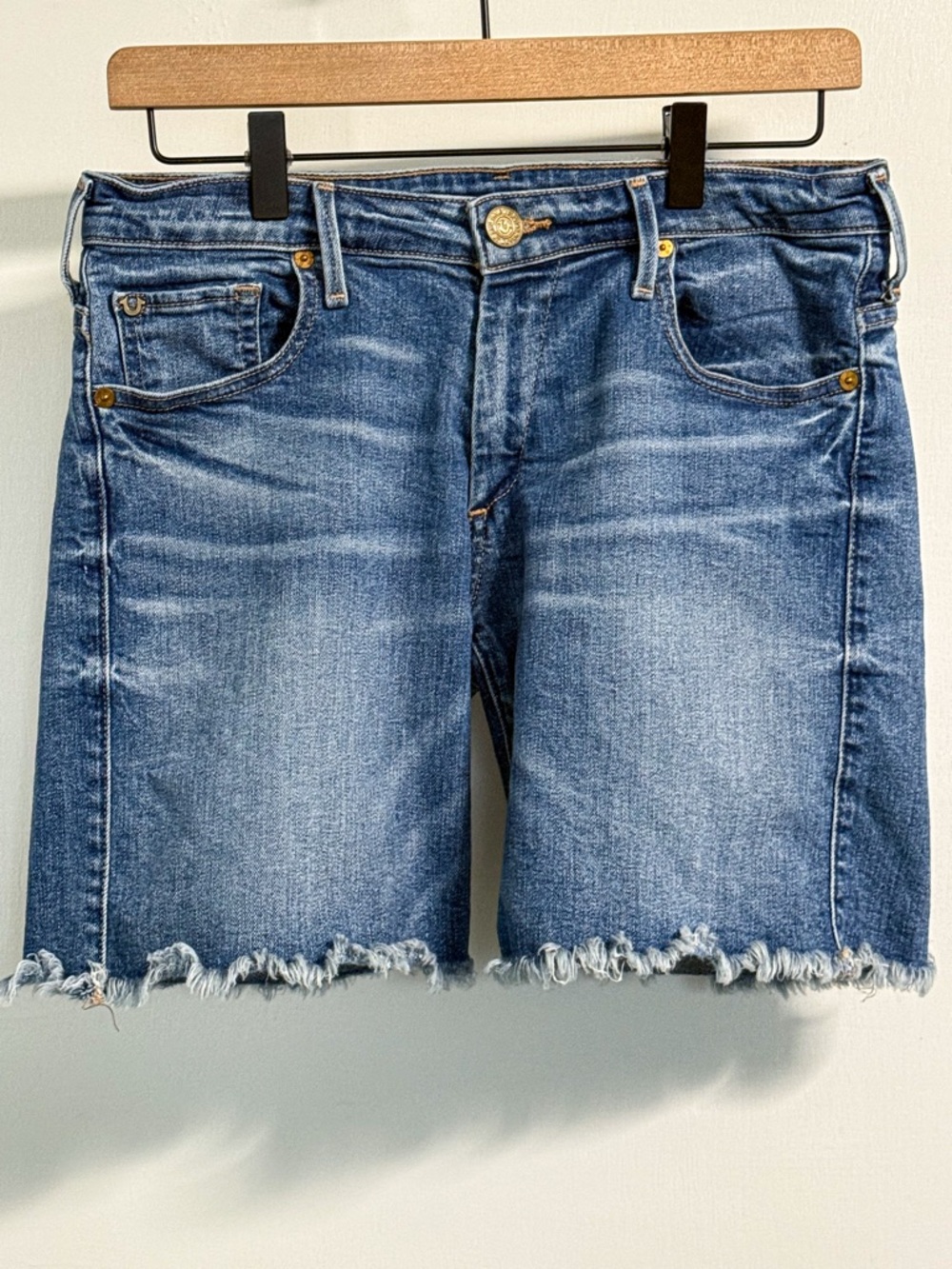 True Religion Emma Bermuda Shorts Gypset Blue Size 27